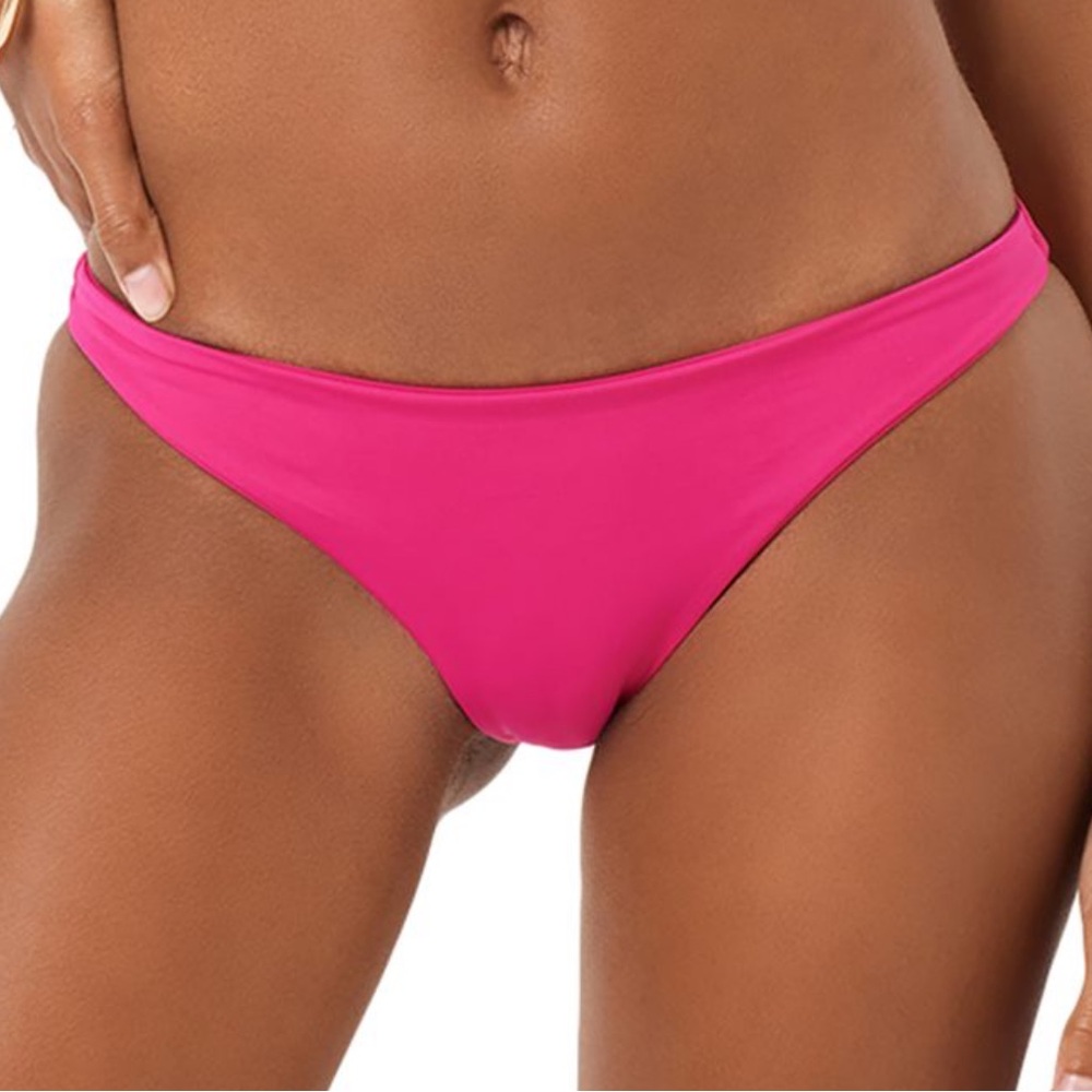 L*SPACE womens hot pink Camacho full coverage swim bikini bottoms size L NWT